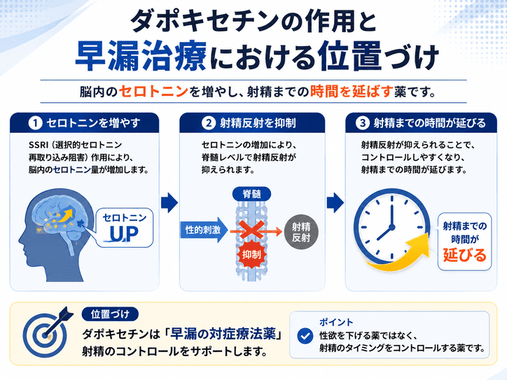 ダポキセチンの作用と早漏治療における位置づけ